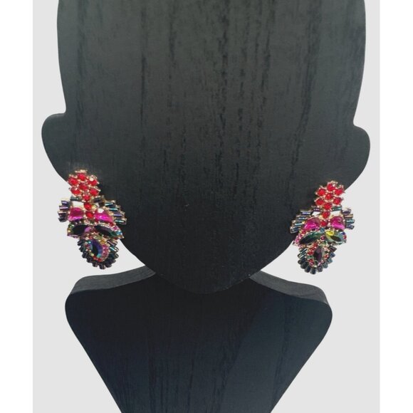 2/$24 Colorful Statement Crystal Drop Earrings - Picture 5 of 6